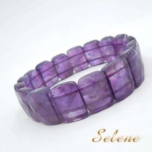 【Selene珠寶】絢麗時尚紫水晶切角手珠(開智慧首選)