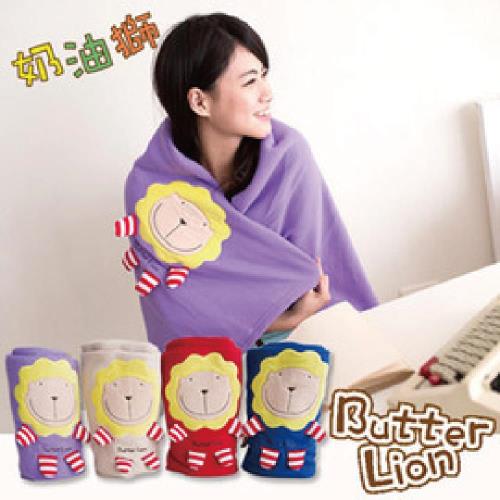 奶油獅 正版授權-台灣製造-舒適輕柔造型毯(1入)-紫(可當暖手枕)