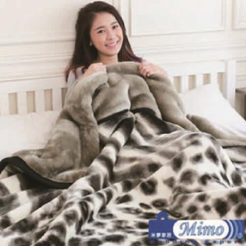【米夢家居】鳴球100%超保暖雙層加厚安哥拉仿羊毛毯(210*240CM)-斜紋雪豹(5.3公斤)