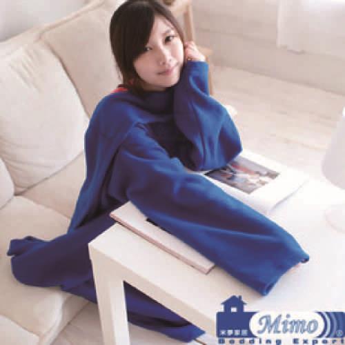 米夢家居~藍寶貴氣100%台灣製造~輕柔懶人袖毯(懶人毯、袖毯、毛毯高雄現貨)