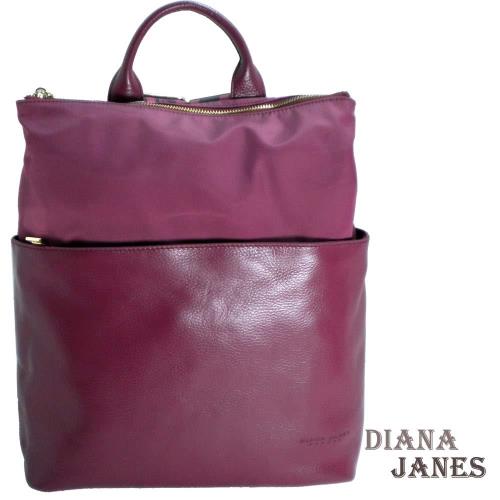 任-【Diana Janes 黛安娜】韓版輕量都會時尚尼龍配皮商務後背包