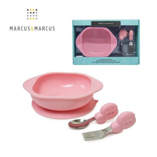 【MARCUS&MARCUS】動物樂園寶寶握握學習禮盒組-粉紅豬