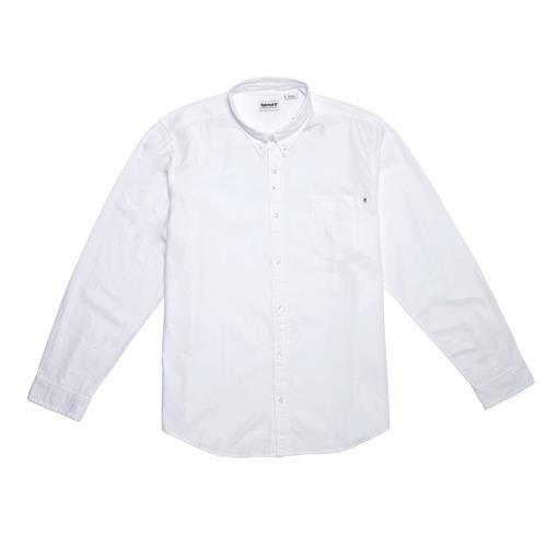 Timberland男女款紗染白色 Gale River BD 長袖牛津襯衫（一般版型）
