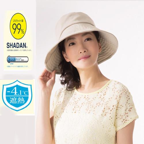 日本sunfamily  降溫涼感抗UV可塑型折邊寬緣防曬帽(米)