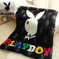 【伊柔寢飾】獨家專利授權.PLAYBOY 高品質法蘭絨暖暖被-經典版(黑)