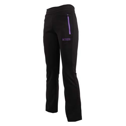 FIRESTAR 女針織長褲-慢跑 路跑 訓練 競賽 運動長褲 黑紫