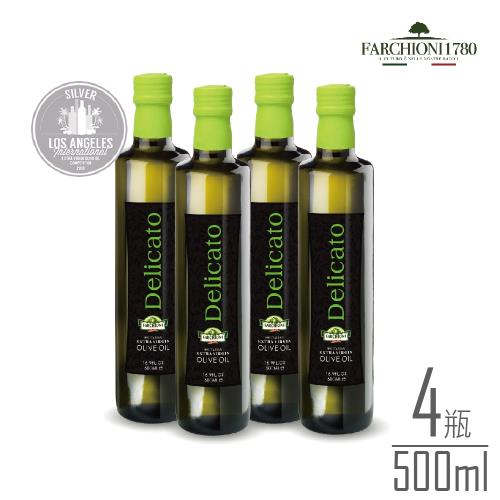 義大利 法奇歐尼 綠色莊園特級冷壓初榨橄欖油 500ml綠圓瓶  x4瓶組