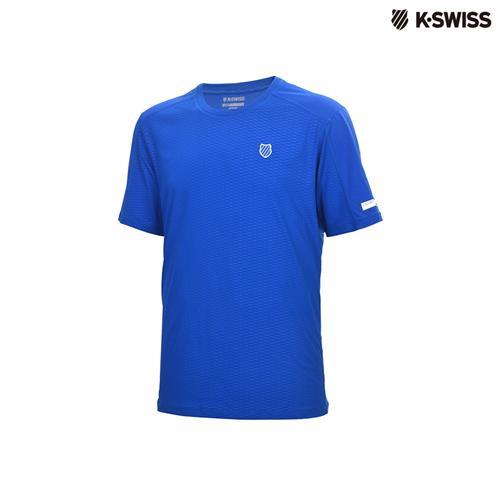 K-Swiss Poly Tech W/Mesh Tee運動排汗T恤-男-藍