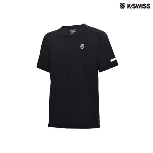 K-Swiss Poly Tech W/Mesh Tee運動排汗T恤-男-黑