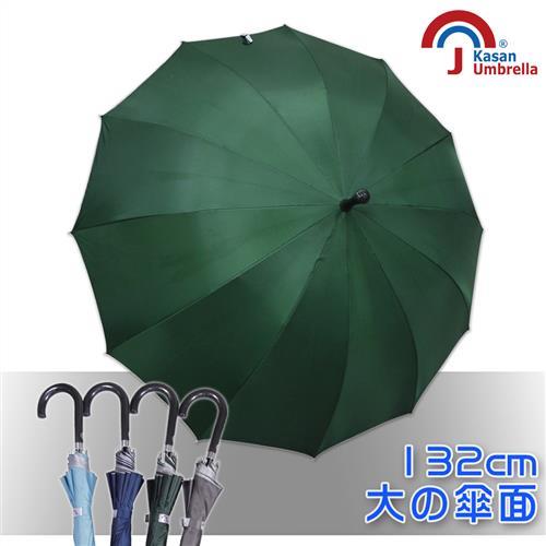 【Kasan】大傘面12K銀素自動直傘-墨綠