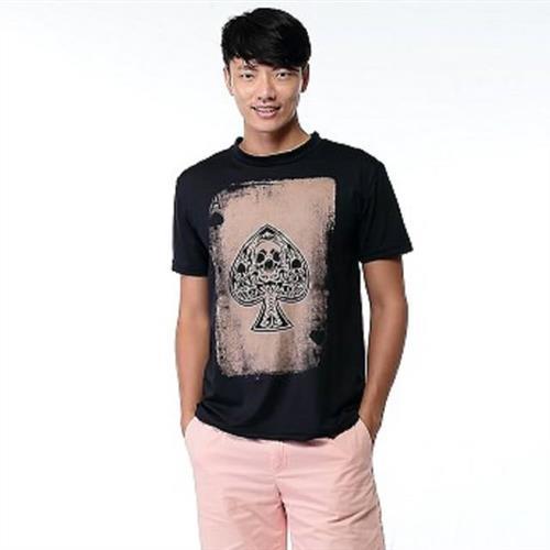 Jimmy Wang男生黑色美式搖滾短袖T恤