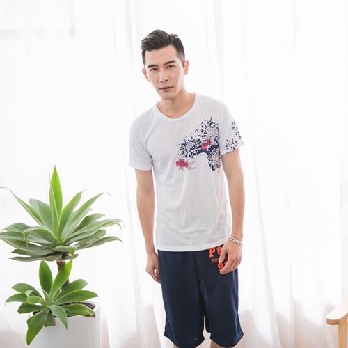   Jimmy Wang 男生氣質中國風白色短袖T恤