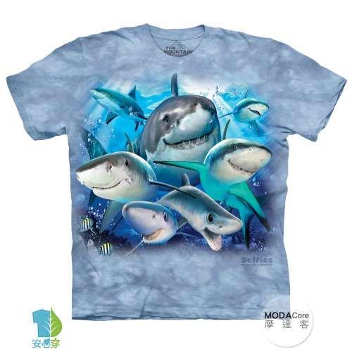  摩達客 (預購)(男童/女童裝)美國進口The Mountain 鯊魚哦耶 純棉環保藝術中性短袖T恤