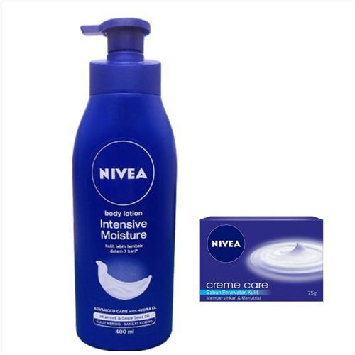德國NIVEA潤膚乳液-24hrs保濕潤澤(400ml)*3+柔膚香皂(75g)*6