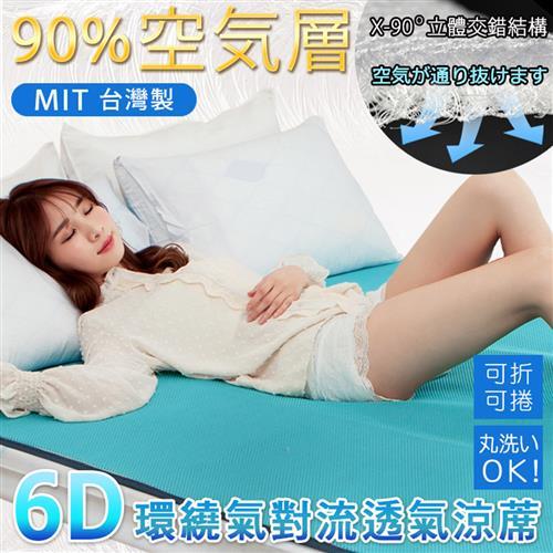 BELLE VIE 台灣製 6D環繞氣對流透氣涼席 床墊/涼墊/和室墊/客廳墊/露營可用 雙人(150x186cm)