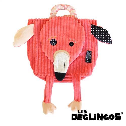 Les Deglingos 立體玩偶背包(兒童背包)-紅鶴 (FLAMINGOS) 