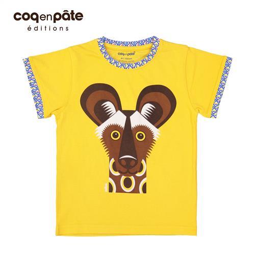 【BabyTiger虎兒寶】COQENPATE 法國有機棉童趣 短袖 T-SHIRT - 非洲野犬