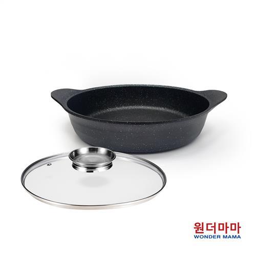 WONDER MAMA 韓國銀河黑鈦晶酒滴料理烤鍋32cm附蓋