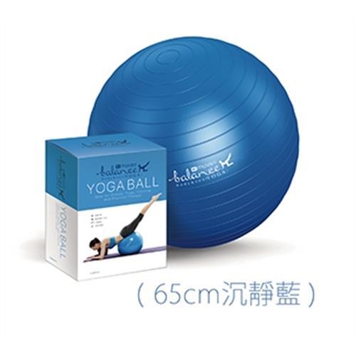 muva 瑜珈健身防爆抗力球(沉靜藍)+muva瑜珈舒展彈力組 (薄荷中量級)