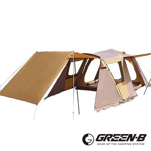 GREEN-B 頂級豪華透氣窗家庭式雙層速搭自動帳篷 7-8人