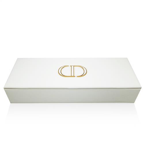 Dior迪奧 白色皮革硬殼收納盒(橫長28cm 寬10cm 直高5cm)