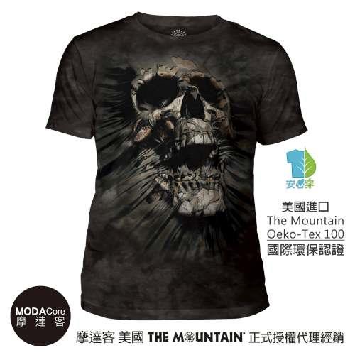 摩達客- (預購) 美國The Mountain都會系列 突破骷髏頭 藝術中性修身短袖T恤  個性時尚柔軟舒適高級混紡 