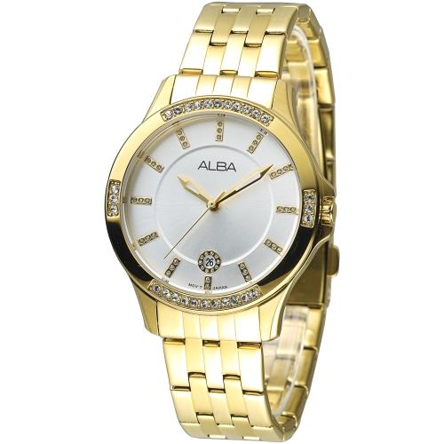 ALBA 晴空浪漫晶鑽女錶-全IP金(AG8400X1)