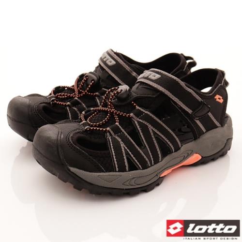 Lotto樂得-排水護趾涼鞋-SI360黑(女段)