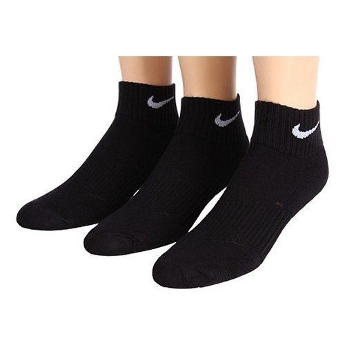 Nike 2018男女學童Cushion1/4低切黑色運動短襪3入組