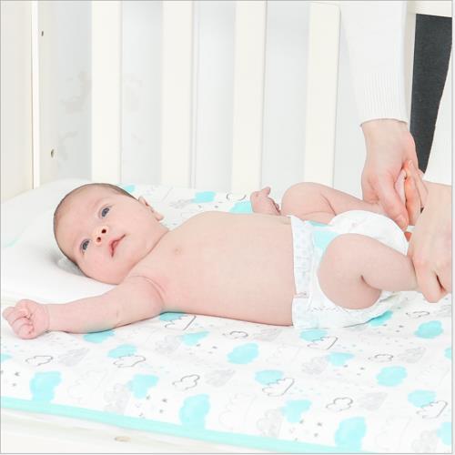 MuslinTree嬰兒全棉隔尿墊產褥墊看護墊 防水透氣生理墊(70*115)