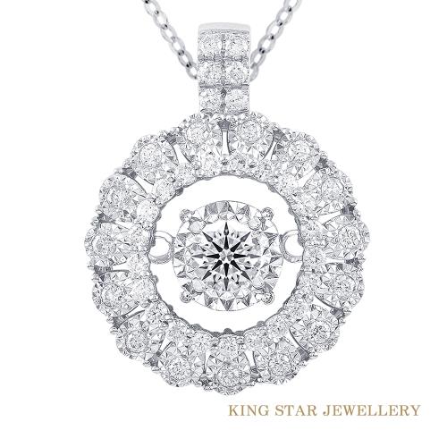 King Star GIA一克拉鑽石極致奢華鉑金靈動項鍊