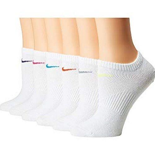 Nike 2018女時尚彩色標誌白色無外秀運動短襪6入組 