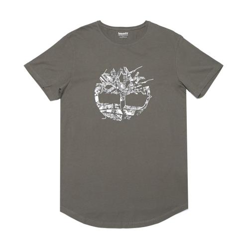 Timberland男款棕色品牌大樹反光Logo T恤A1NIQM09