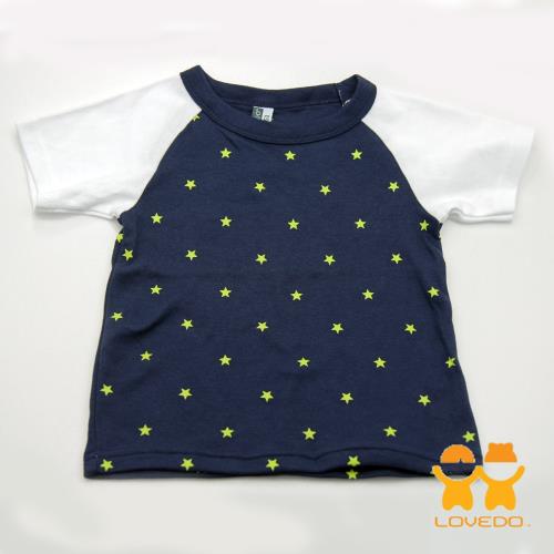 【LOVEDO-艾唯多童裝】繁星夜空 拼色短袖T恤 (深藍) BSH13431