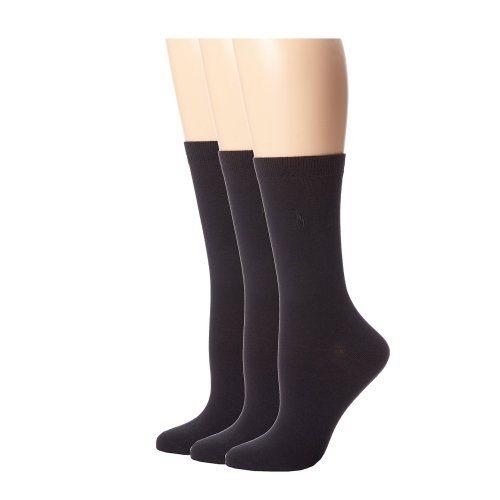 Ralph Lauren 2018女馬球平針織黑色中統襪子3入組 