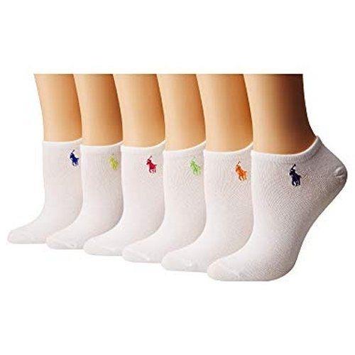 Ralph Lauren 2018女時尚馬球彩色標誌白色超低切短襪6入組  