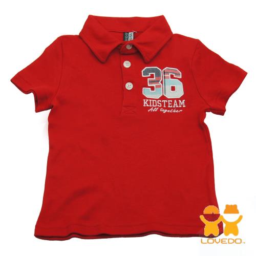 【LOVEDO-艾唯多童裝】運動球員36號 潮流短袖Polo衫(紅) BSH13357