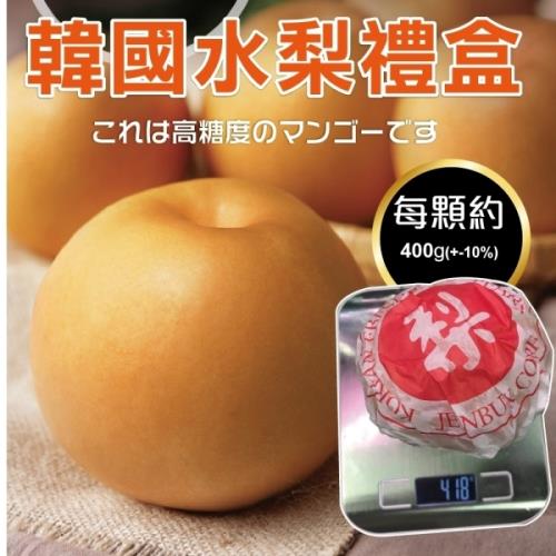 果物樂園-嚴選韓國大水梨禮盒(12入/每顆約400g±10%)
