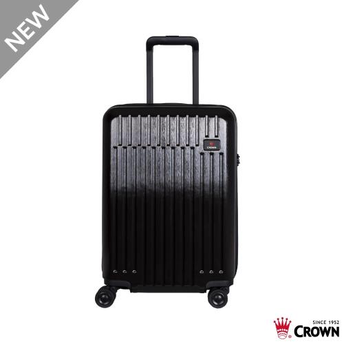 CROWN 皇冠 21吋登機箱 雙層防盜拉鍊 行李箱－灰黑色