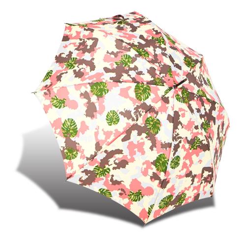 RAINSTORY雨傘-熱帶迷彩(粉)抗UV自動開直骨傘