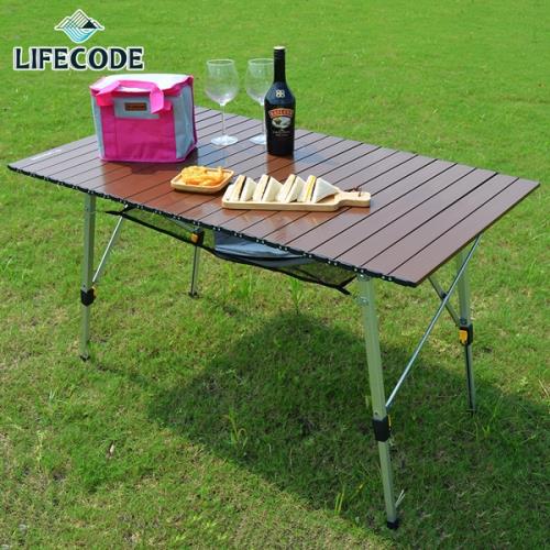 LIFECODE 爵士無限段鋁合金蛋捲桌/折疊桌(120x70cm) 