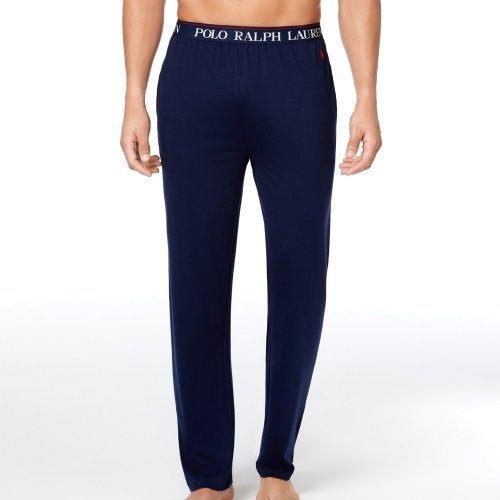Ralph Lauren 男時尚馬球超柔軟棉深藍色長睡褲 