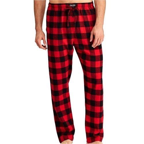 Ralph Lauren 男時尚馬球法蘭絨紅黑格子長睡褲 