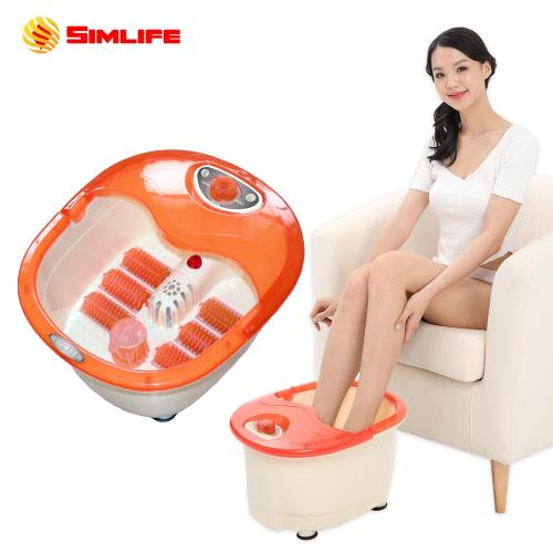 【SimLife】陶瓷加熱12種高強功能SPA泡腳機(足浴/足療/美腿機)-熱情橘