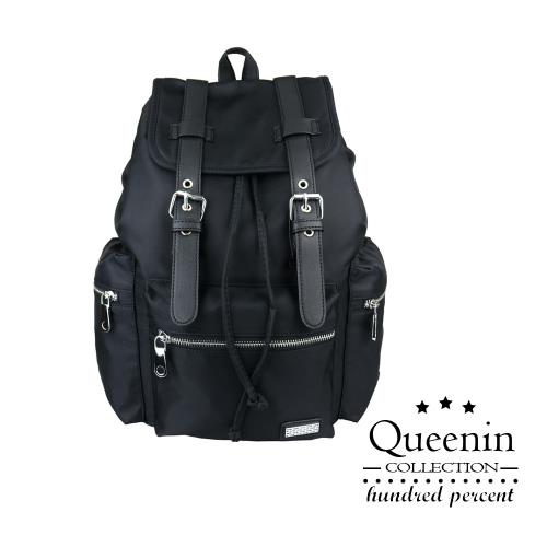 DF Queenin流行 - 多層拉鍊袋手提雙肩後背包