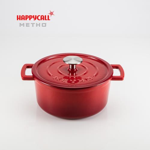 【韓國HAPPYCALL】 METHO圓形多功能鑄鐵鍋20cm(漸層紅)