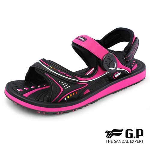 G.P 女款高彈性舒適磁扣兩用涼拖鞋G8666BW-黑桃色(SIZE:35-39 共三色)