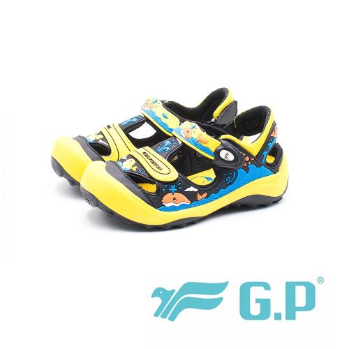 【G.P】兒童磁扣護趾涼鞋 童鞋-黃(另有藍綠、桃粉)
