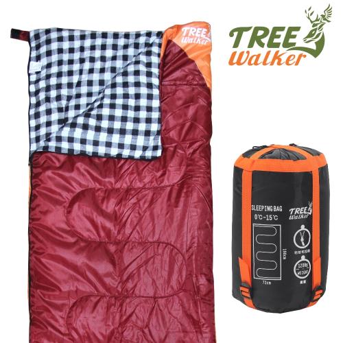 TreeWalker 法蘭絨暖暖睡袋 - 橘紅 