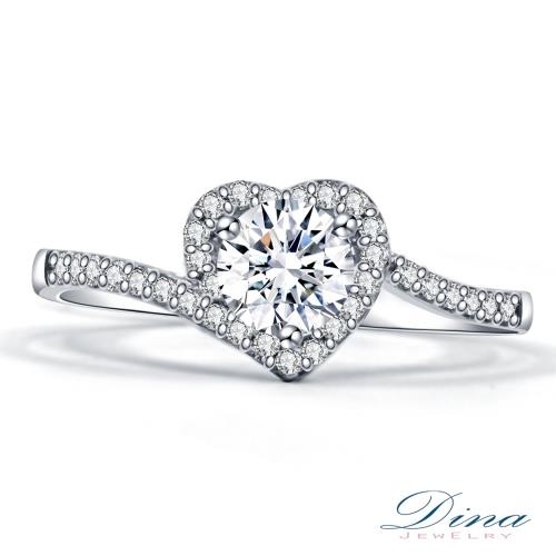 【DINA 蒂娜珠寶】 心鑽 GIA 0.30克拉 D/I2 鑽石求婚女戒(鑽石戒指)